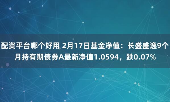 配资平台哪个好用 2月17日基金净值：长盛盛逸9个月持有期债券A最新净值1.0594，跌0.07%